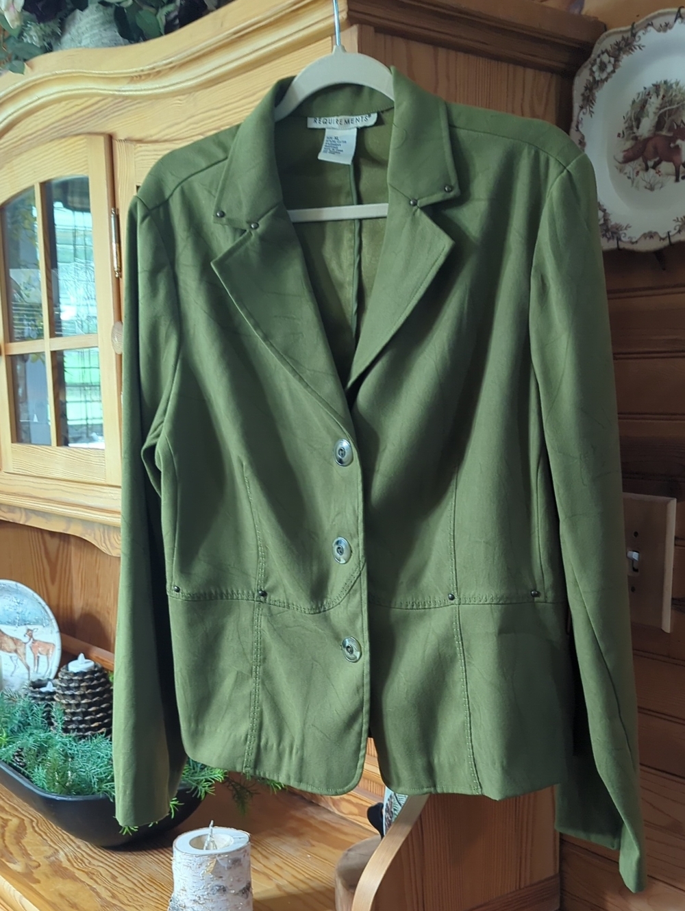 Requirements Olive Green Women's Blazer Jacket